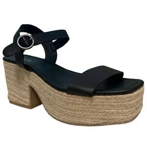 MIA Nichele Platform Espadrille Sling Back Heel Faux Leather Sandal Size 8.5